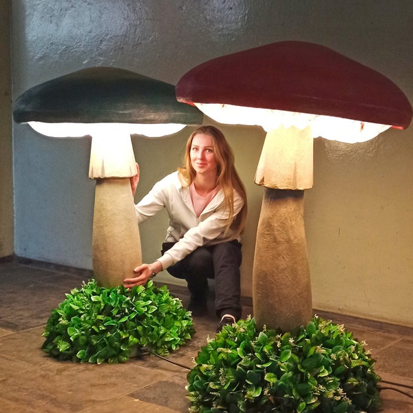 Captivating Radiance: 4 FT Mushroom Sculpture with Illumination | Transformative Ambiance for Events, Displays, Eye-Catching Interior Decor