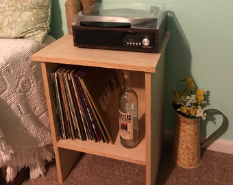 simple oak bedside/record-player table
