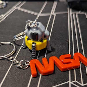NASA Keychain Pack Apollo lunar lander and NASA Worm Logo