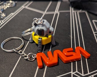 NASA Keychain Pack Apollo lunar lander and NASA Worm Logo