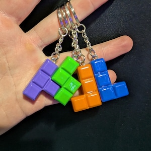 Cute Colorful Tetris Inspired Keychains
