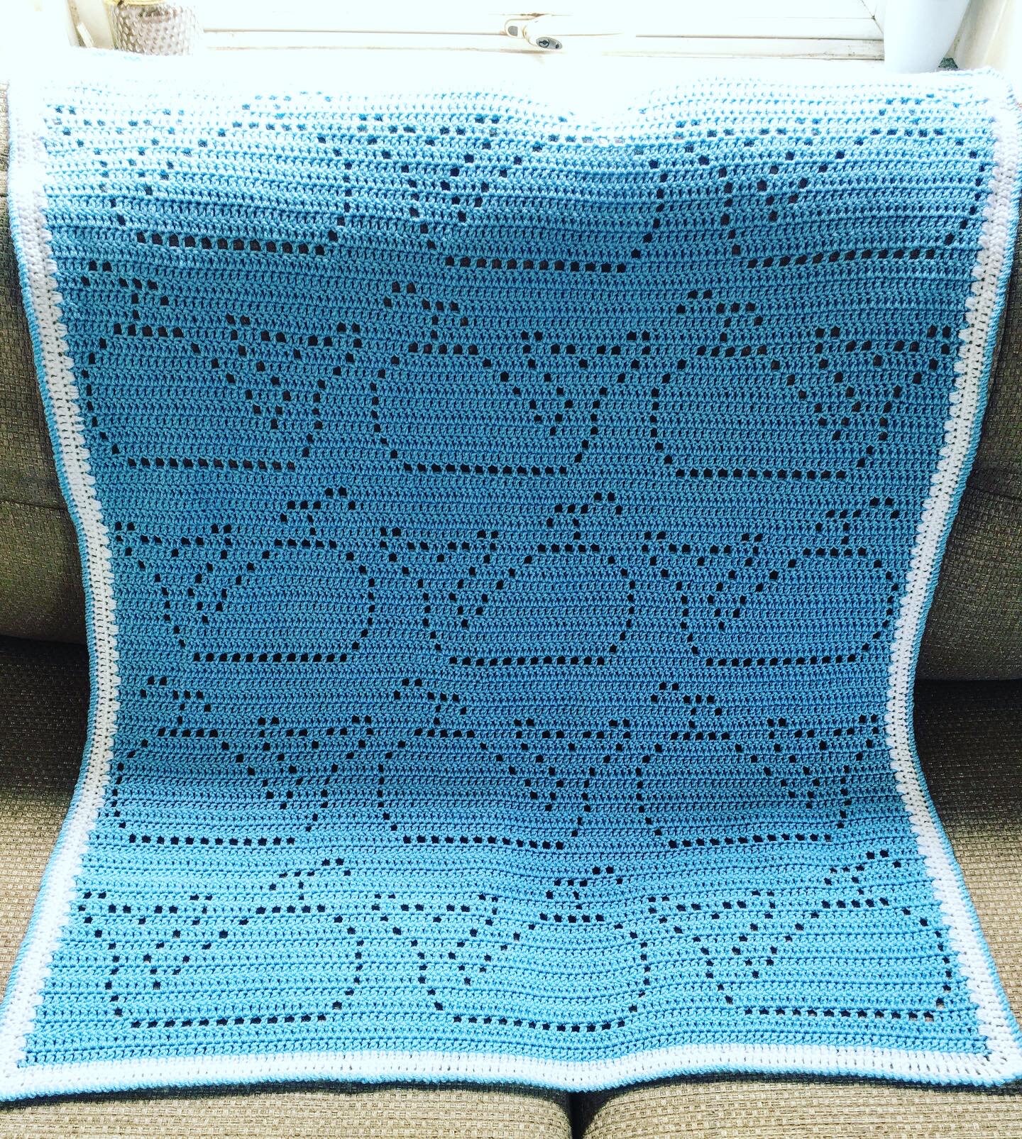 Whale Baby Blanket / Crocheted / Custom Made /Crocheted / Etsy