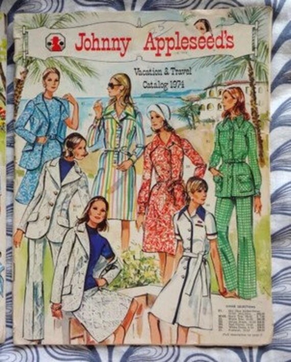 Vtg 70s Serbin Muriel Ryan Johnny Appleseeds Yellow Floral Cotton