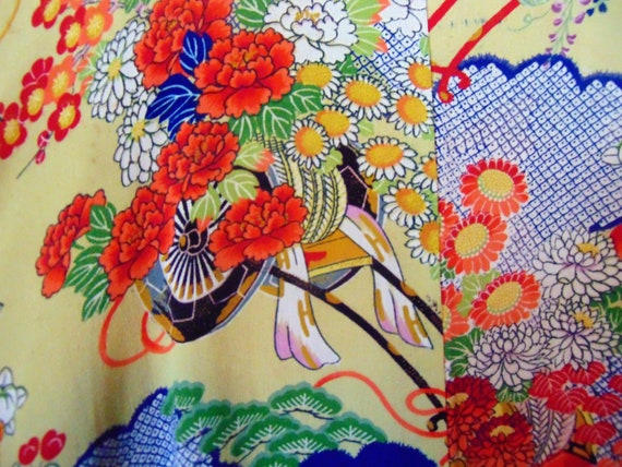 Colorful VTG 1920s Silk Reversible Kimono Ricksha… - image 7