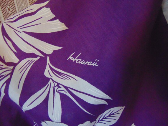 Vtg 1970s Royal Creations Hawaii Purple Cotton Ca… - image 3