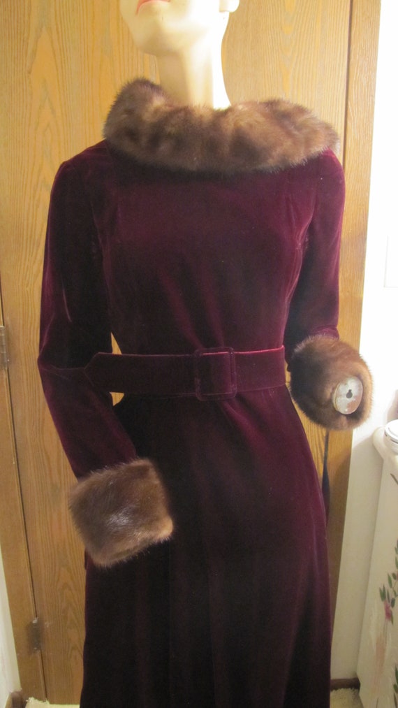 Vintage 1960 Malcolm Starr rich burgandy VELVET &