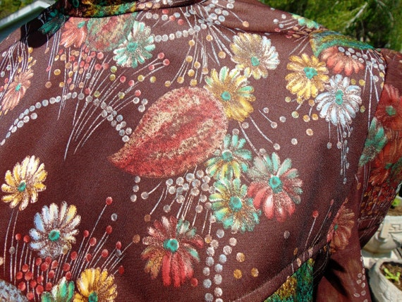 Vtg 70s Boho Hippie Gypsy Angel Sleeve Maxi Dress… - image 9