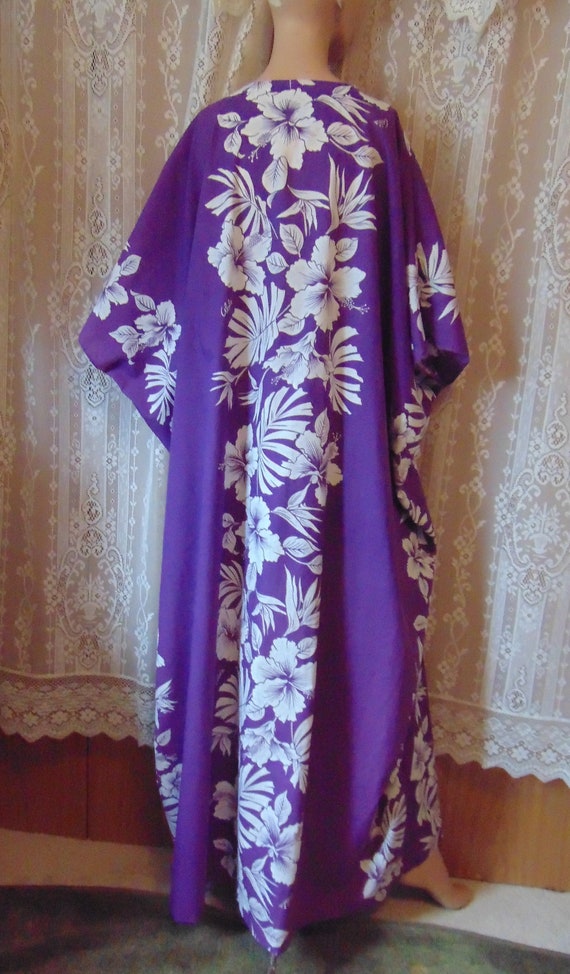 Vtg 1970s Royal Creations Hawaii Purple Cotton Ca… - image 9