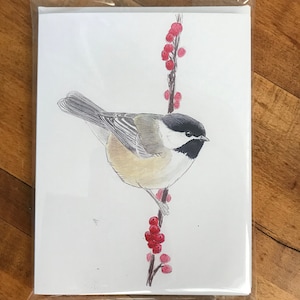Jeu de cartes pour correspondance Mésange à tête noire