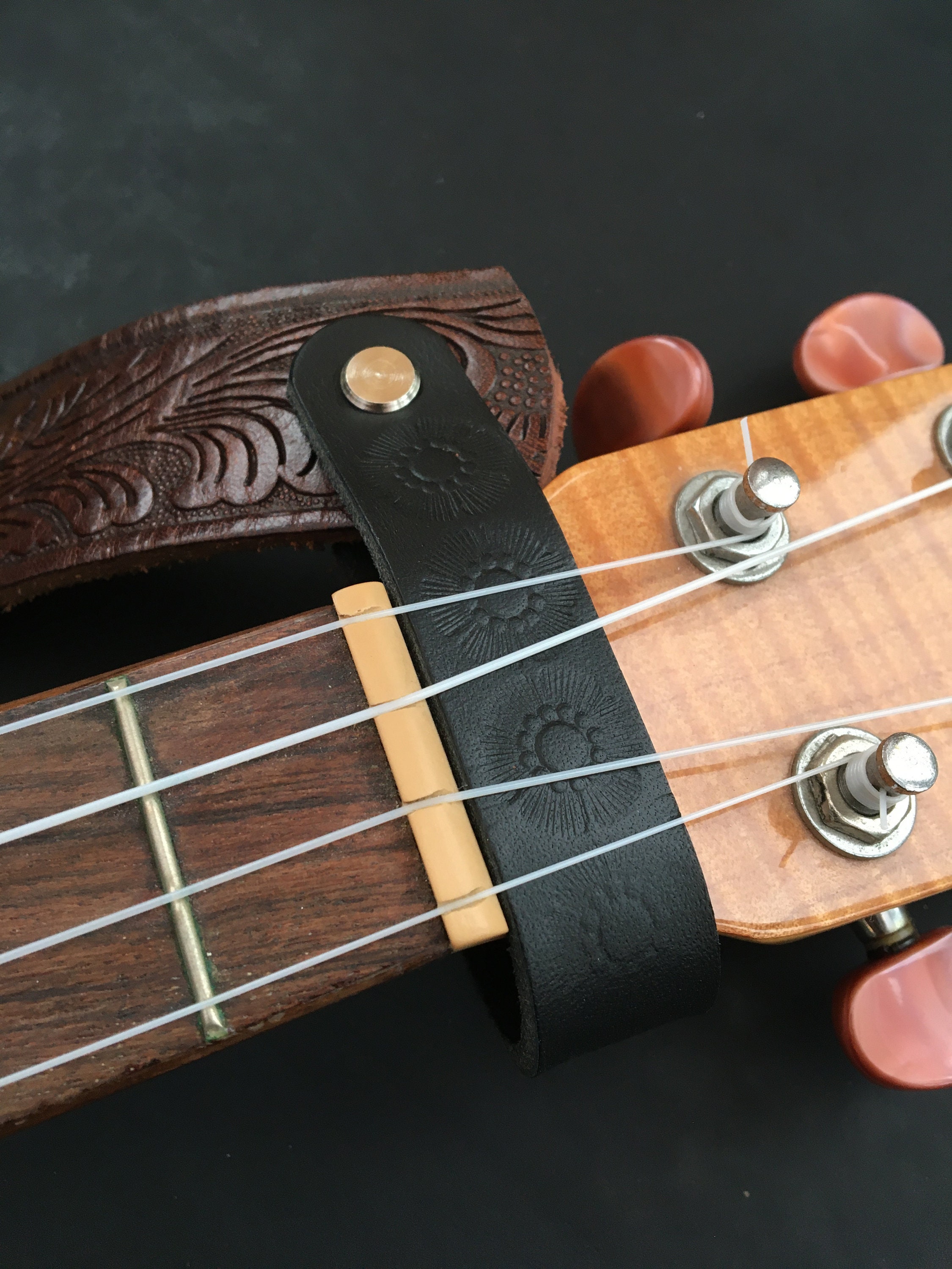 Leather Ukulele Headstock Strap Adaptor // Uke Strap // Etsy
