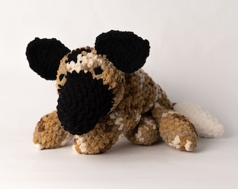 Crochet Pattern Only- Cozy African Wild Dog Snuggler- Plushie