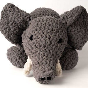 Crochet Pattern Only- Cozy Savanna Elephant snuggler- plushie