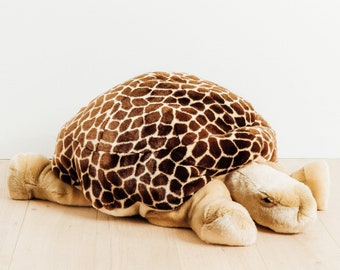 Very Big Handmade Stuffed Toy Turtle 90cm. Brown Synthetic fur, realistic and Very Soft for baby, children & adults – My turtle Rosalie