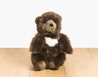 Small Handmade Stuffed Toy Teddy Bear 35cm. Synthetic fur, realistic and Very Soft for baby, children & adults – My teddy bear Gabin