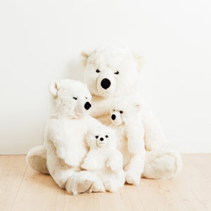 Small White Handmade Stuffed Toy Teddy Bear. Beige Synthetic fur, realistic and Very Soft for baby, children & adults My teddy bear Jules image 3