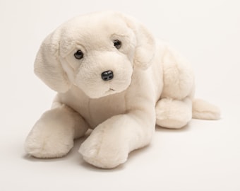 Stuffed dog 40cm, labrador, ideal for birth gift, big plush hand stitched, realistic and very soft