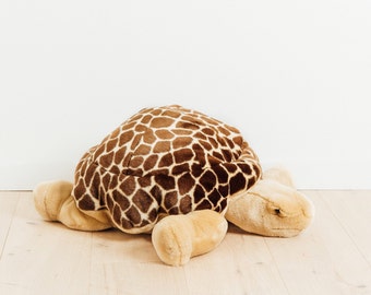 Big Handmade Stuffed Toy Turtle 70cm. Brown Synthetic fur, realistic and Very Soft for baby, children & adults – My turtle Rosalie