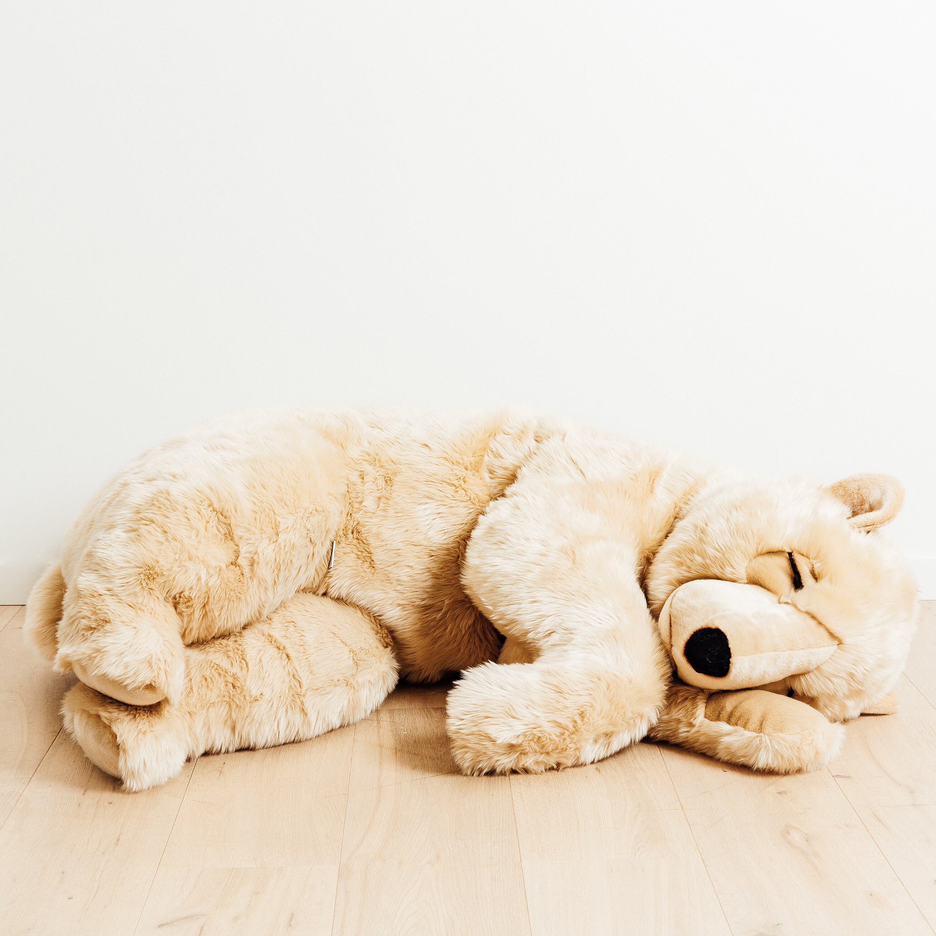 Big Handmade Stuffed Toy 150 Cm. Teddy Bear. Beige Synthetic Fur