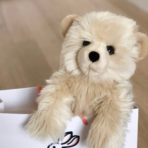 Medium Handmade Stuffed Toy Teddy Bear 50cm. Beige Synthetic fur, realistic and Very Soft for baby, children & adults My teddy bear Jules image 3
