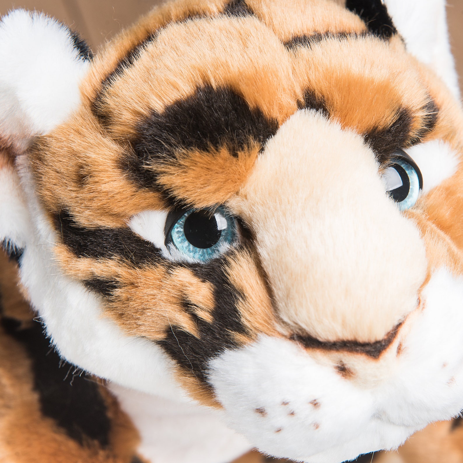 Small Handmade Stuffed Toy Tiger 35cm. Synthetic Fur, Realistic and