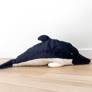 Big Handmade Stuffed Toy Dolphin, 80cm. Blue Synthetic fur, realistic and Very Soft for baby, children & adults – My dolphin Auguste
