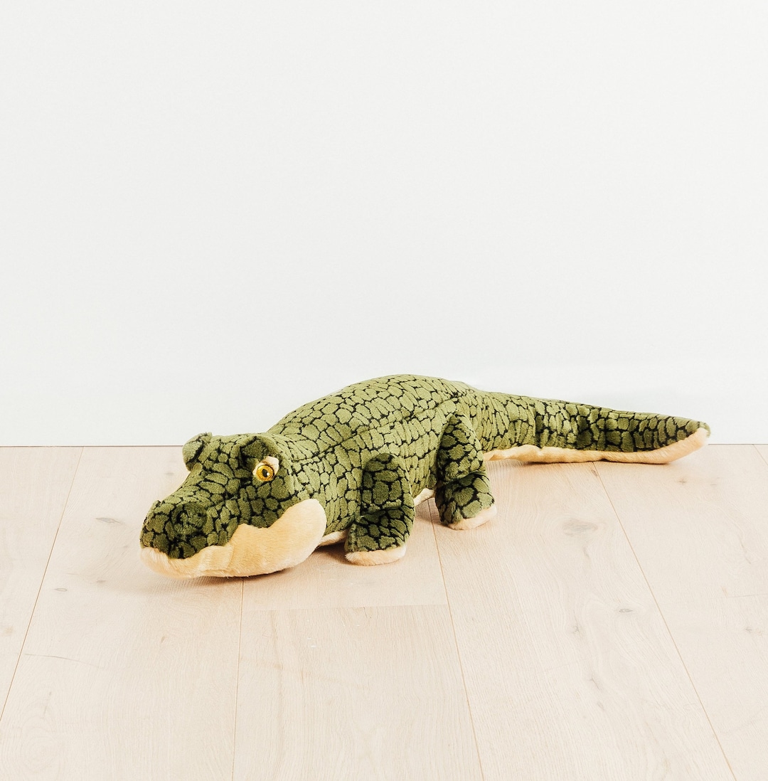 Grand crocodile Balthazar en peluche cousu main réaliste