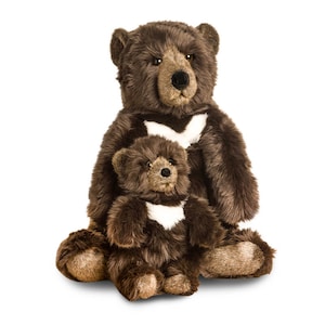 Brown Teddy Bear Gabin – Big 28 &quot; and Small 14&quot; – Handmade Realistic Bear Plush – Lifetime Warranty