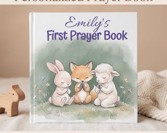 Personalized First Prayer Book for Kids, Custom Name Christian Baby Book, Bedtime Prayer Story, Baptism Gift, Toddler Keepsake Gift