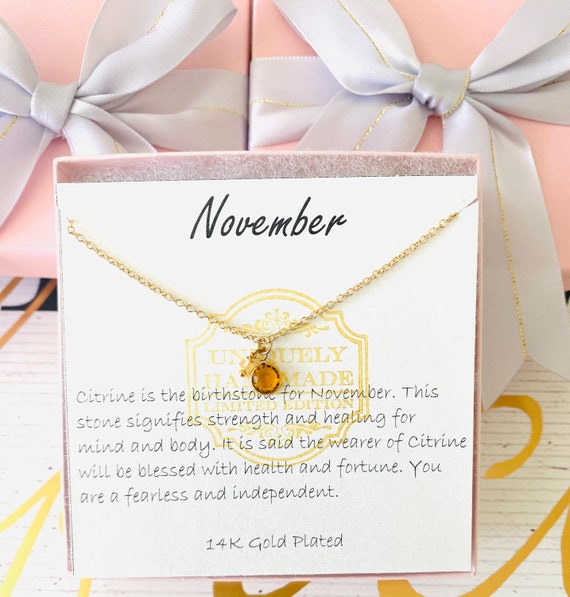 November Birthstone Necklace Gemstone Necklace Birthstone Necklace for Mom Jewelry Birthday Gifts for Her Etsy Canada