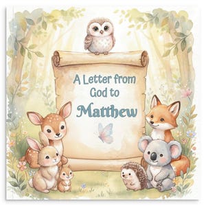 Personalized Letter from God Book for Kids, Christian Baby Gift, Baptism Gift, Custom Name Story Book, Faith Based Children's Book Softcover 8*8"