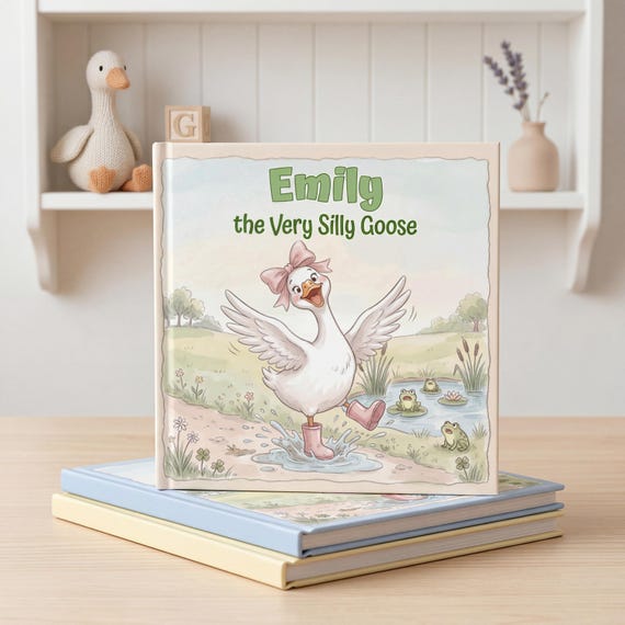Personalized Name Silly Goose Book, Custom Children's Book About Goose, One Silly Goose Decor, One Silly Goose Birthday Keepsake