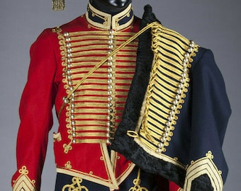 Men's British Uniform Regency Military Uniform Men's Jacket, Military regency uniform, navy blue regency uniform, complete military uniform
