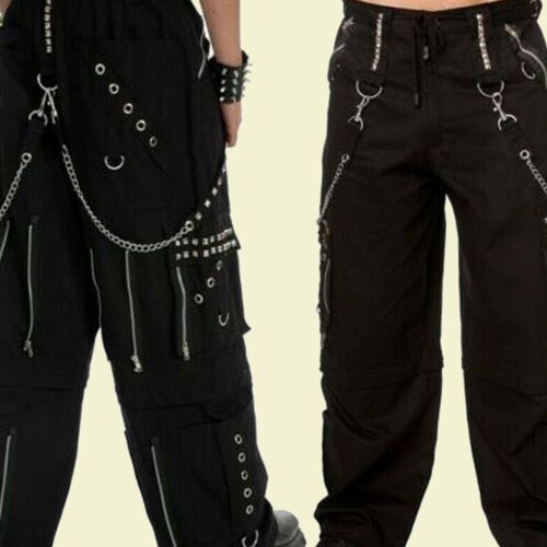 Gothic Bondage Black Lime Big Skull Men Pant Alternative Punk Rock Jeans Emo Trouser Pant Shorts USA
