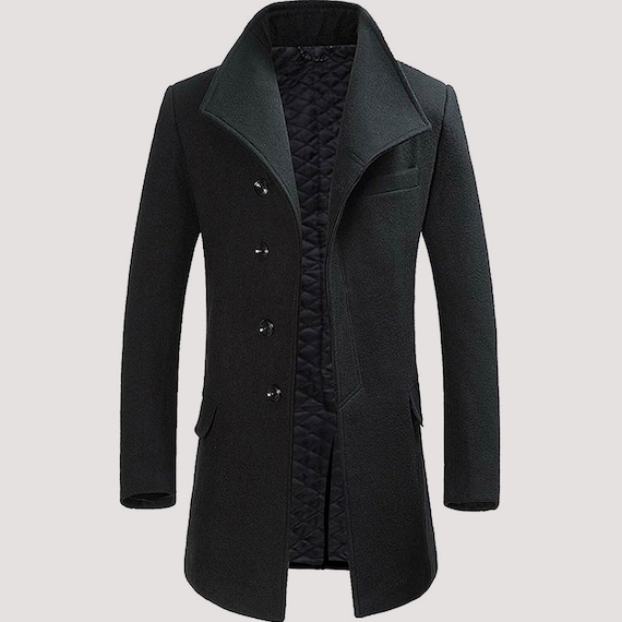 Fur Trench Coat Thick Coat Winter Coat Men's Wool Thick Jacket