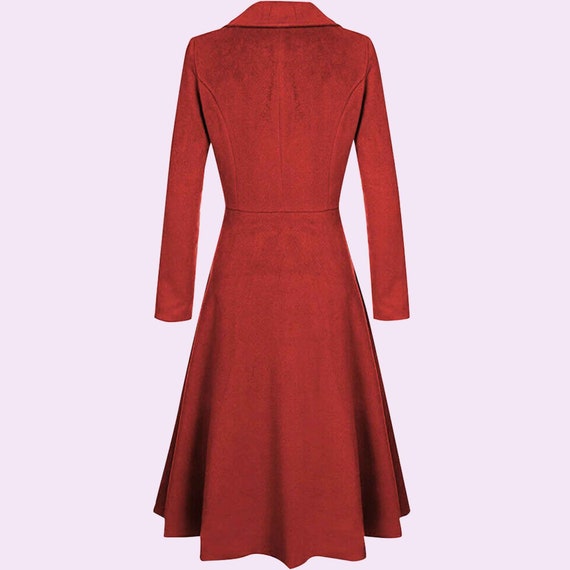 Women Autumn Winter Lapel Button Long Trench Coat Jacket Ladies