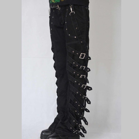 Gothic Pant  RED Super Skull Gothic Cyber Chain Goth Jeans Punk