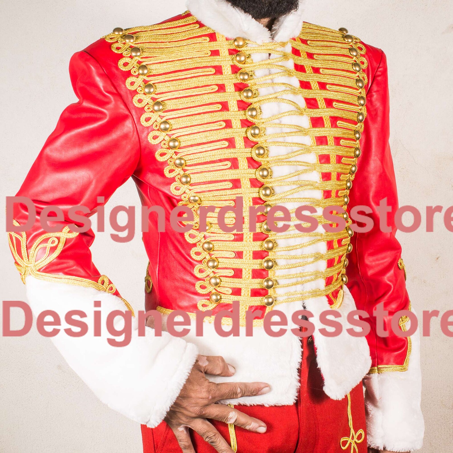 Leather Hussars Jacket With Gold Frogging Steampunk Military Etsy