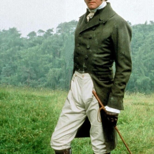 Neue Herren Mr Darcy Regency Grüne Wolle Maßgefertigter Herren Frack, Herren Historischer Frack, Gentleman Jacke, Grüne Regency Uniform