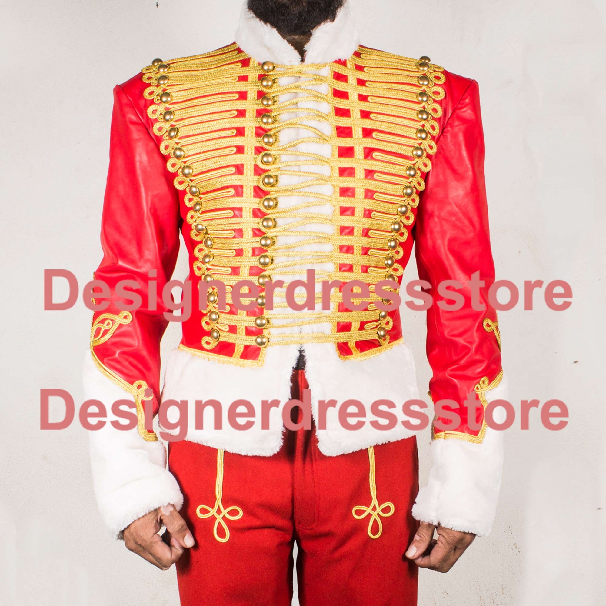 Leather Hussars Jacket With Gold Frogging Steampunk Military Etsy