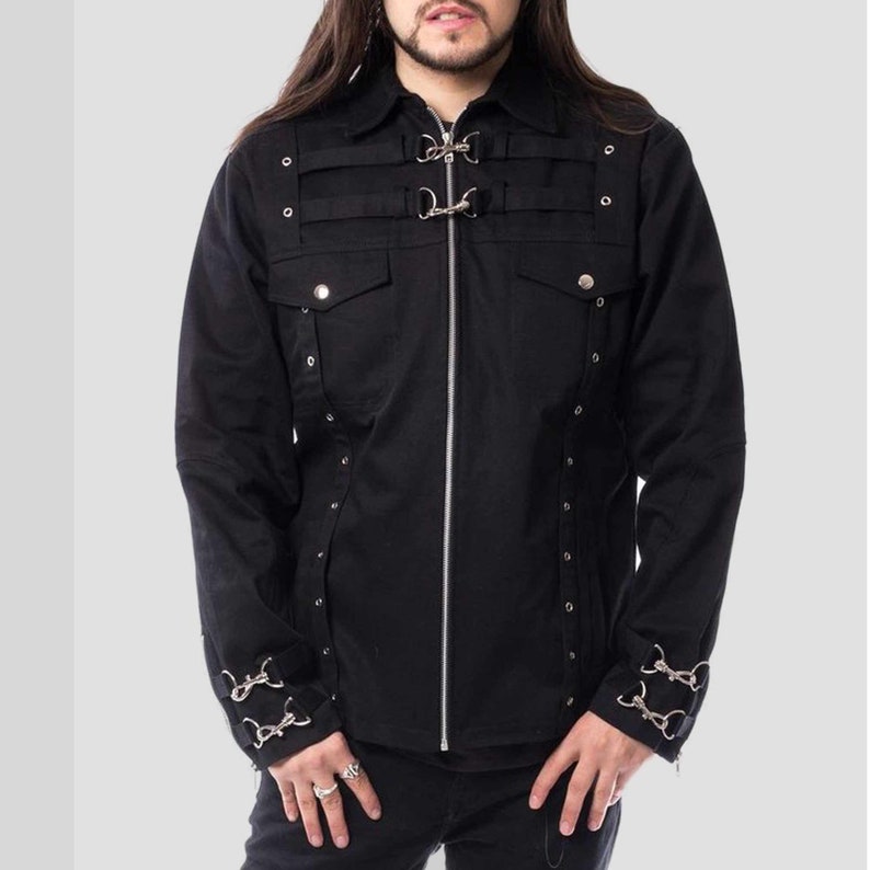 Mens Gothic Steampunk Jacket Black Gothic Jacket Gothic Etsy