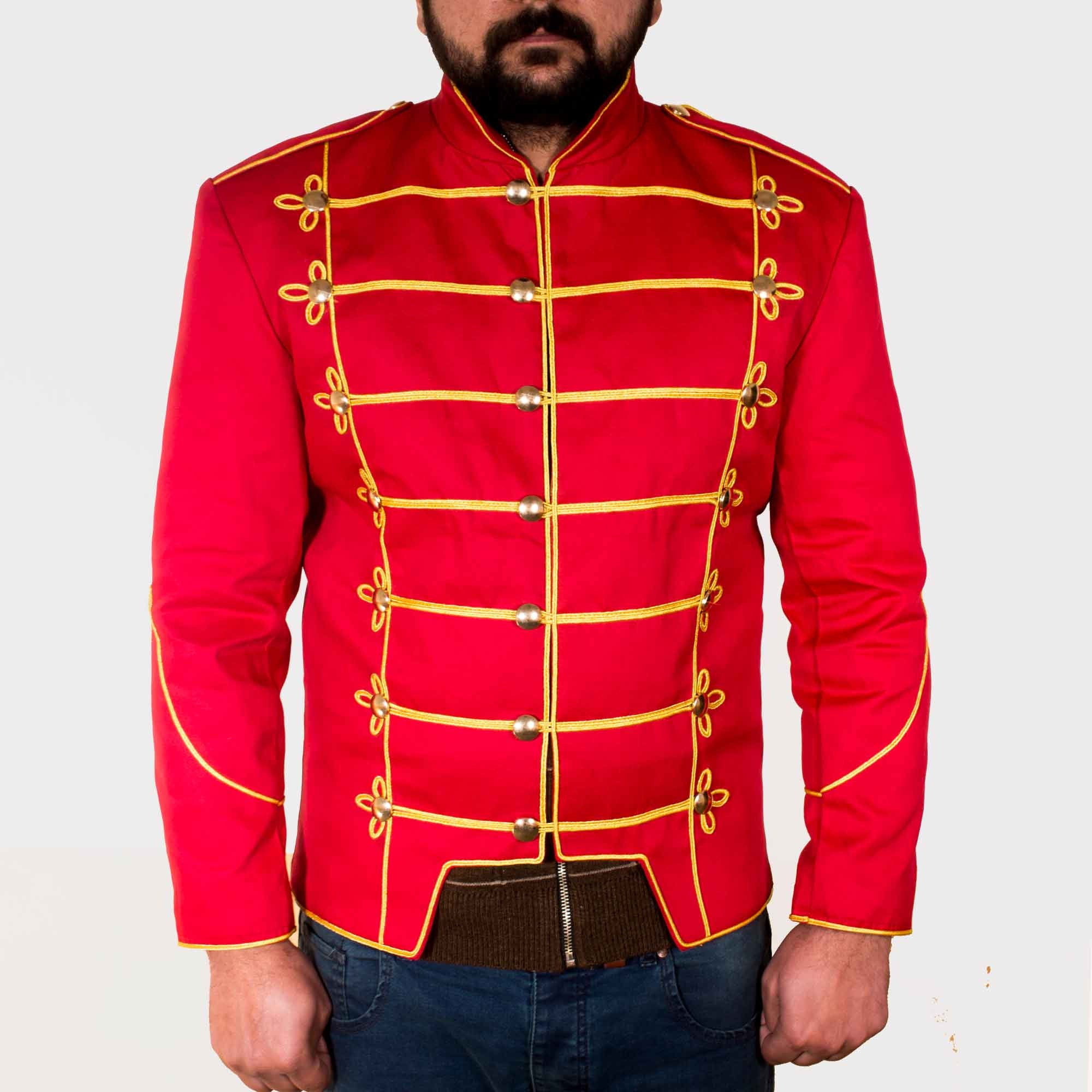 Image of Men's Emo Punk Goth Mcr Officer Military Drummer Parade Marching Band Jacket For Unisex Adult, Drummer Jacket