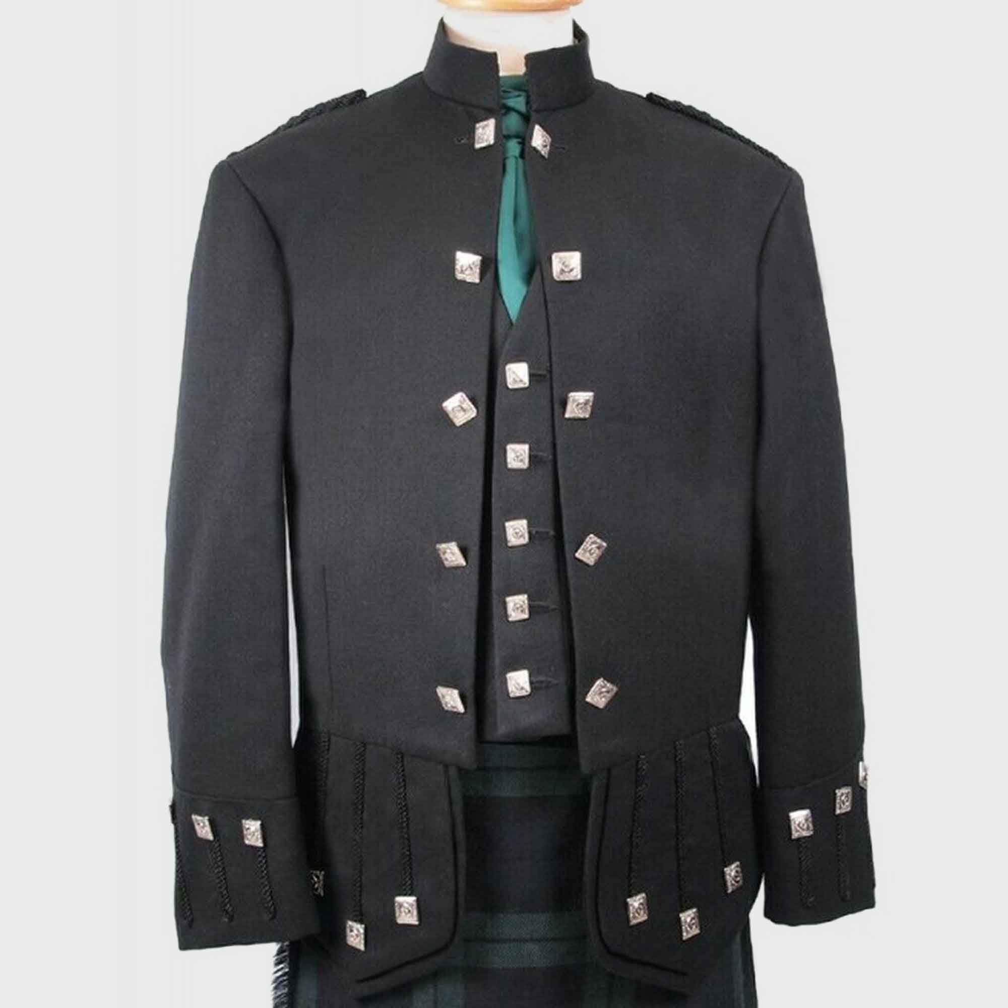 Image of Black Sheriffmuir Jakcet Made Of Vicuna Wool To Measure, Sheriffmuir Jacket, Black Formal Jacket For Men