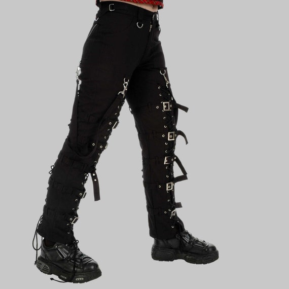 Dead Threads Goth Black Buckles Zips Straps Trousers Goth Punk
