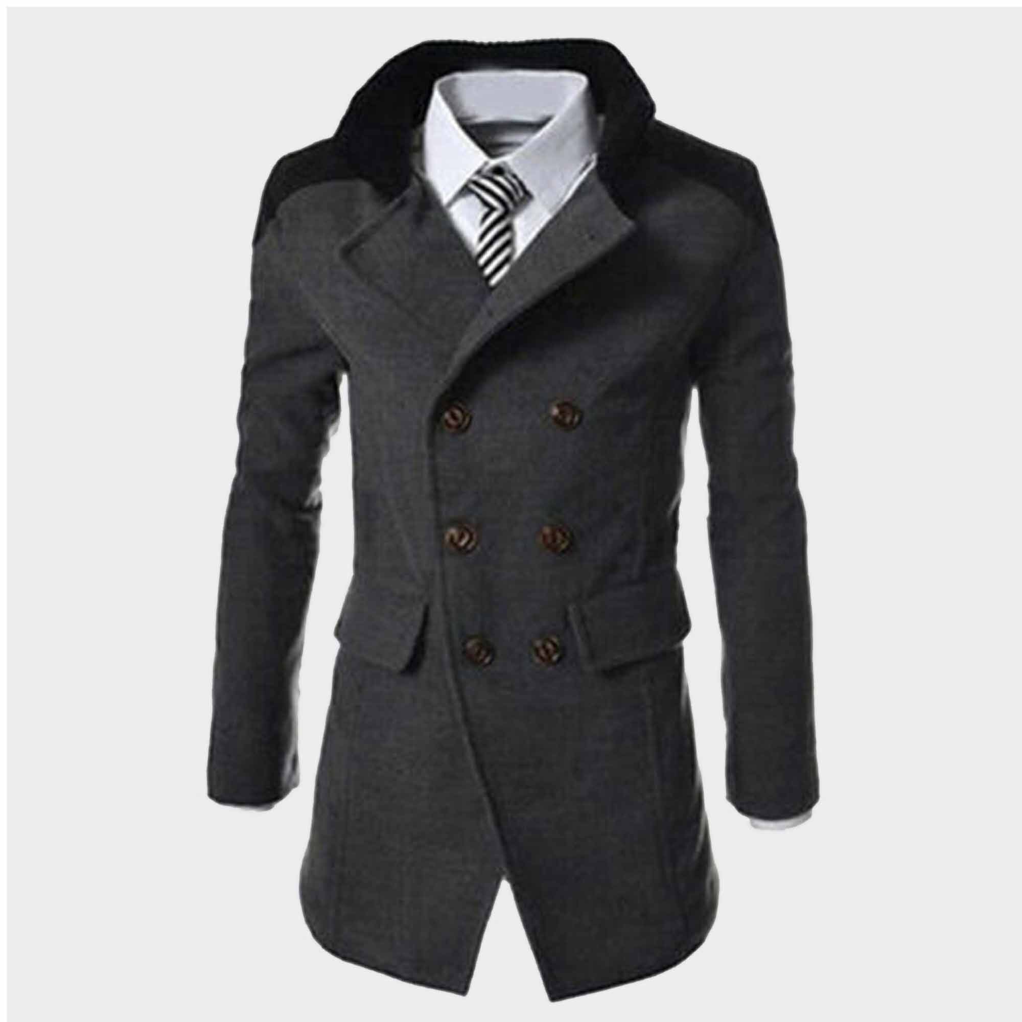 Mens wool coat Fashion Men's Winter Warm Overcoat Wool | Etsy