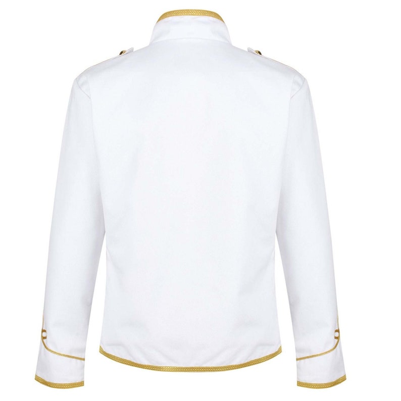 White hussar jacket parade jacket mens military jacket army drummer musician jacket 画像 2