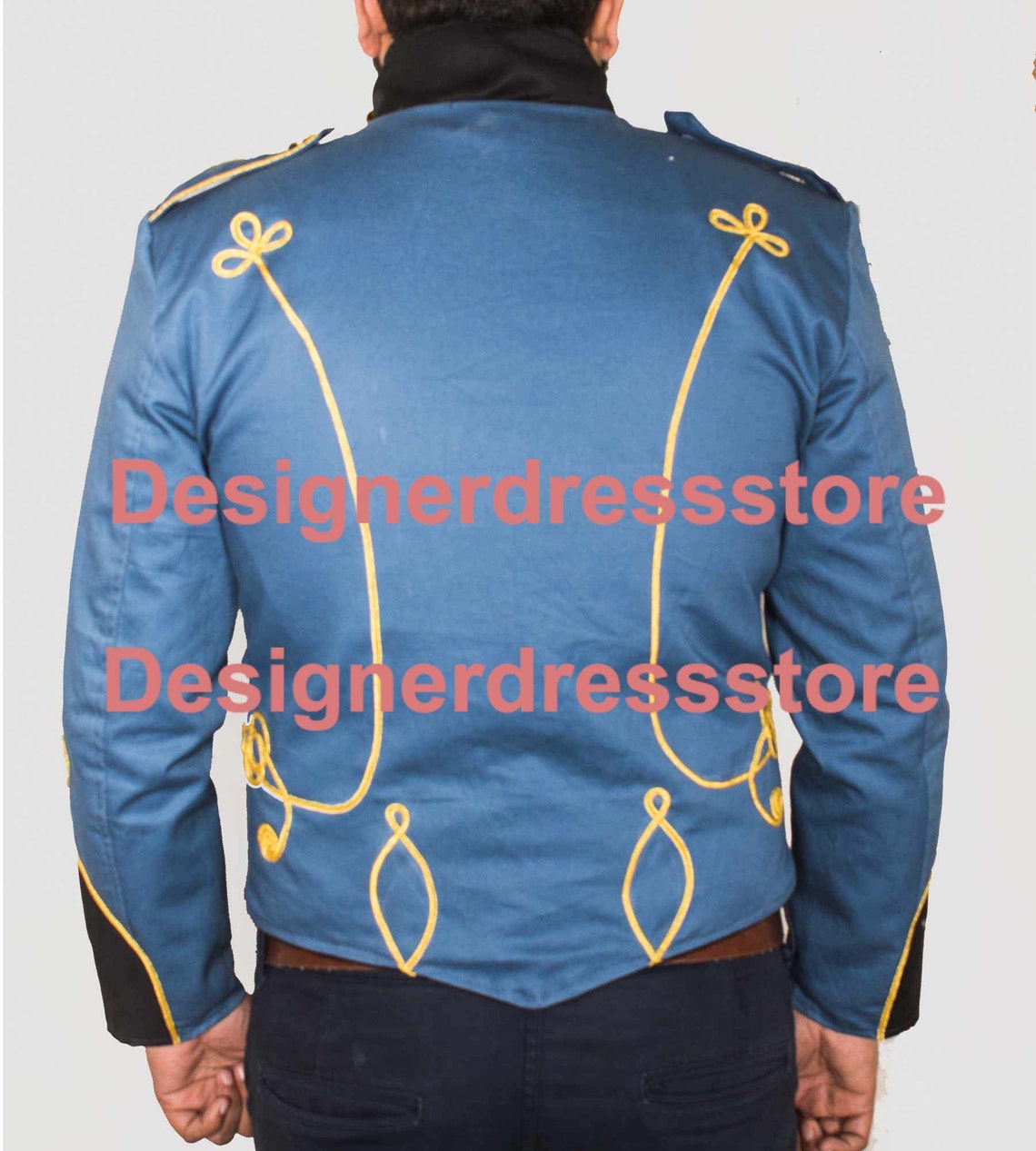 Sky Blue Hussar Jacket Parade Jacket Mens Military Jacket Army Etsy