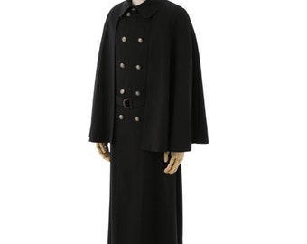 Inverness Cape - Black, Halloween black coat, gothic black coat, Men's Halloween coat black, steampunk clothing