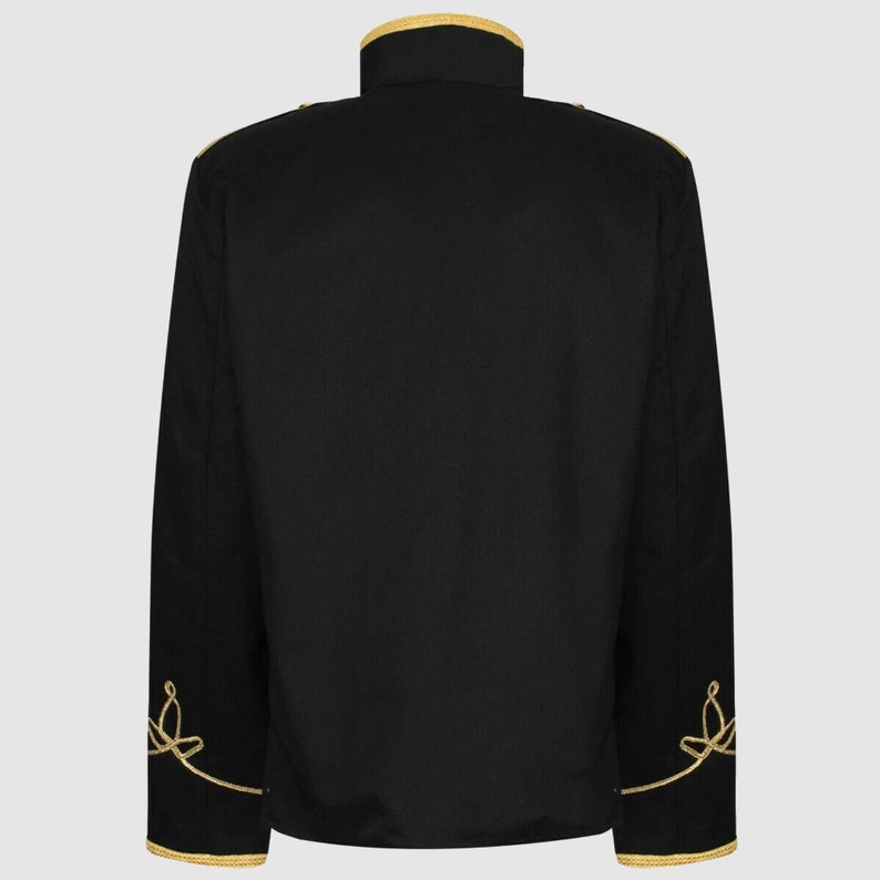 Black Hussar Steampunk Cotton Parade Jacket Black Military Etsy