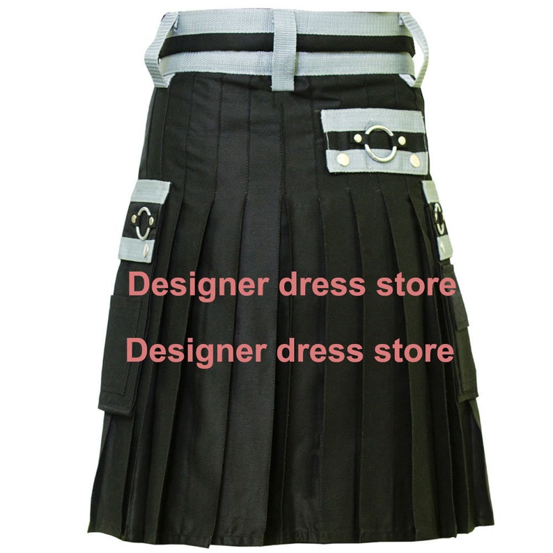 Black belted kilt for men kilt for men stylish mens kilt black kilt with blue belt custom made kilt black mens kilt