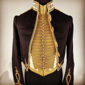 Regimental dress mess jacket and vest. military hussar jacket online, regency uniform historical frock coat Naval Lie, admiral tail